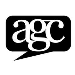 Academic Grievance Centre logo, speech bubble that reads agc
